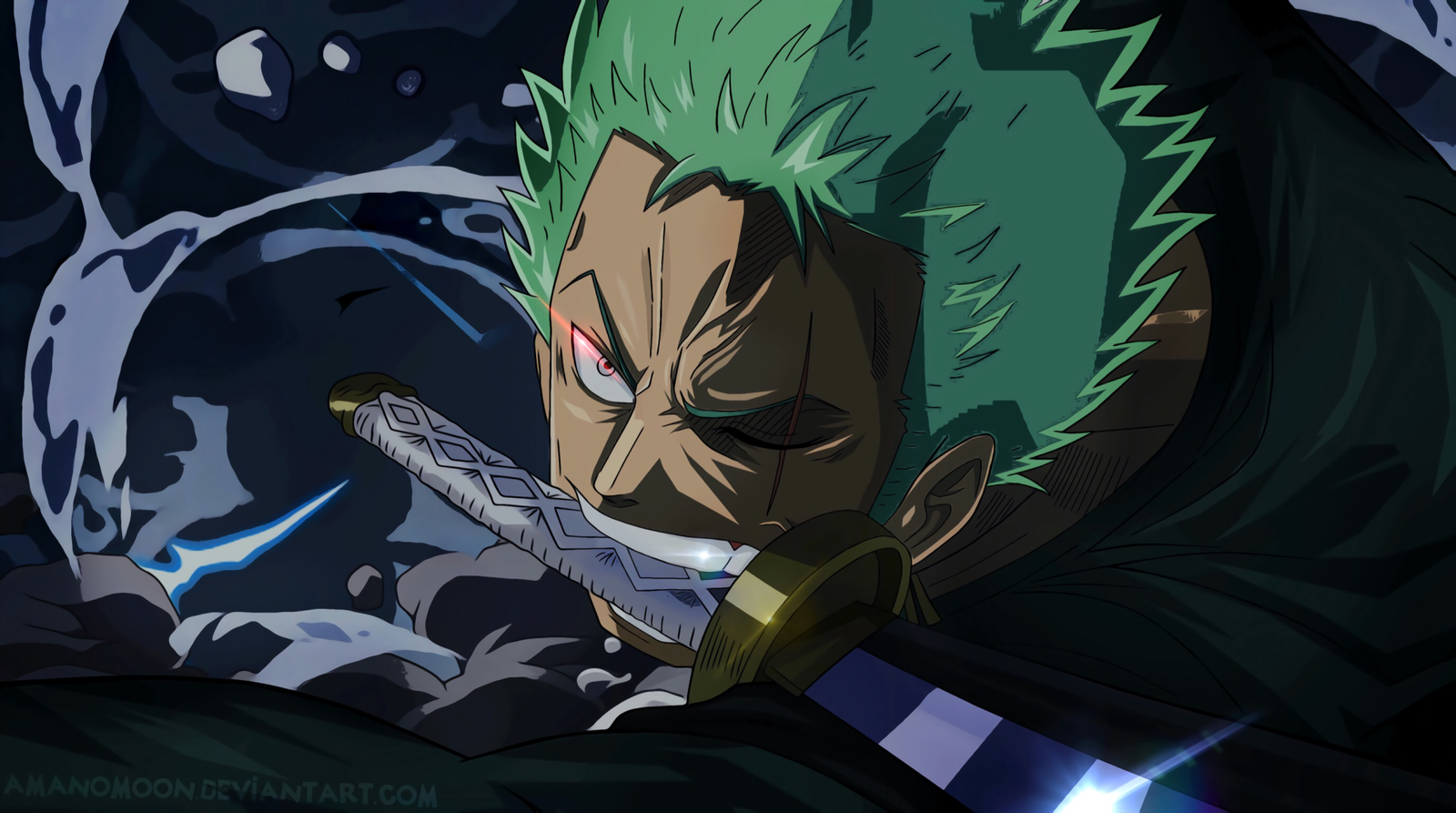 Anime One Piece Roronoa Zoro Boy Green Hair Scar Custom Mat Free Mat Bag |  eBay