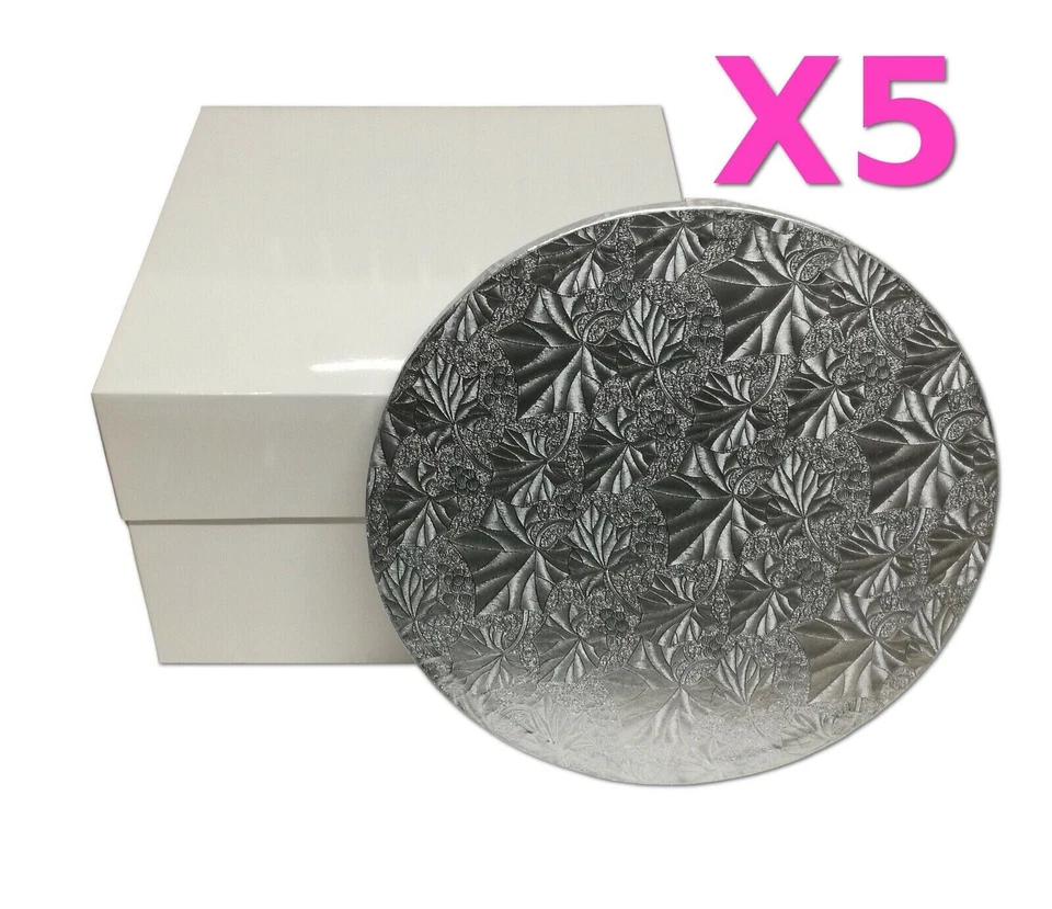 THE CAKE & SUGARCRAFT STORE LTD Cake Box and Board - 5 Bulk Pack - Round or Square 8 Inch - 16 Inch