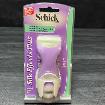 Schick Silk Effects Plus  1 Razor 2 Blades  & Shower Hanger New Old Stock