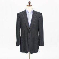 Brioni 44L Gray Sport Coat Blazer Jacket Solid 2B Wool