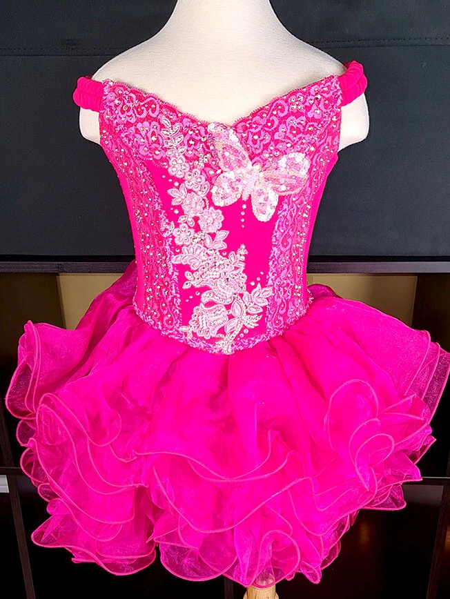 NEW Custom Made Hot Pink National Pageant GownHigh Glitz Dress