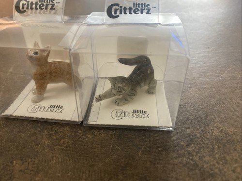 Little Critterz Cat - Tiger Cat "Ginger" & “Lily” Miniature Porcelain Cats - Picture 3 of 8