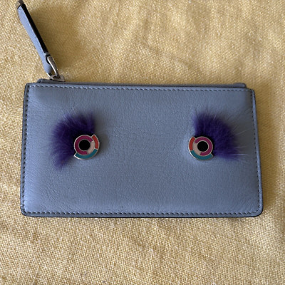 Fendi monster credit card zip wallet