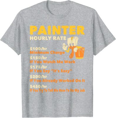 Painter Hourly Rate Wall Painting House Decorator Unisex T-Shirt