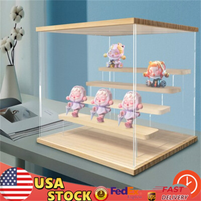 Clear Acrylic Display Case with LED Light, 5-Tier Dustproof Organizer for Col...