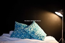 INDIAN CUSHION PILLOW COVER KANTHA TURQUOISE IKAT WORK ETHNIC THROW DECOR 16"