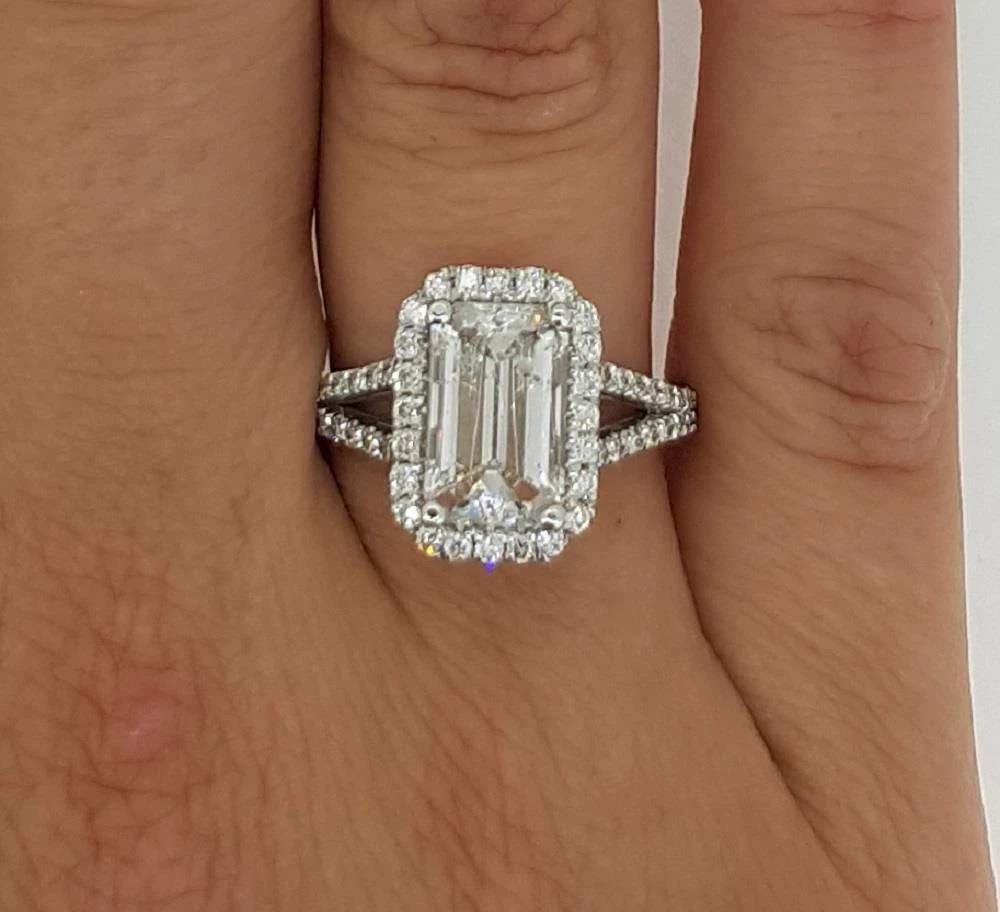 Emerald split shop shank engagement