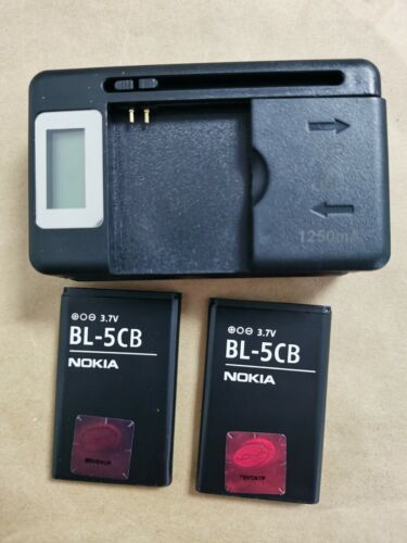 BL-5CB + LCD Charger for Nokia 103 ,105,109,111,113,1000,1282, C1-01,C1-02,X2-05 - Picture 1 of 6