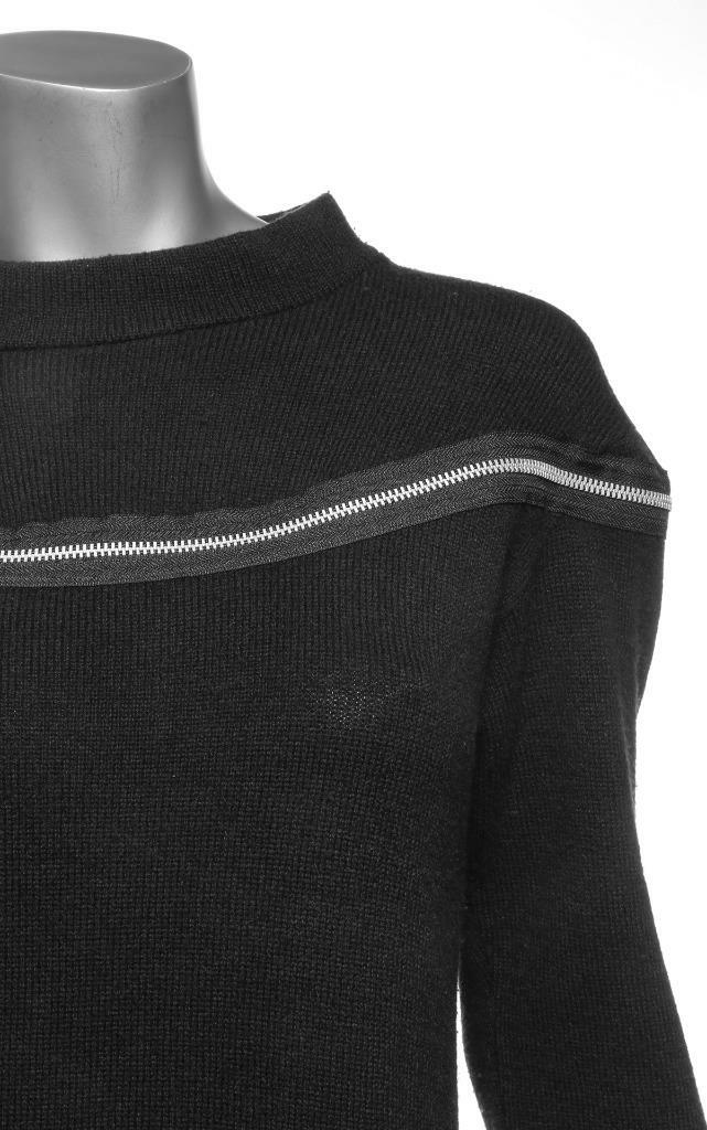 COMME DES GARCONS Womens Black Knit Zip Long Sleeve High