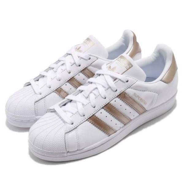adidas superstar white metallic silver