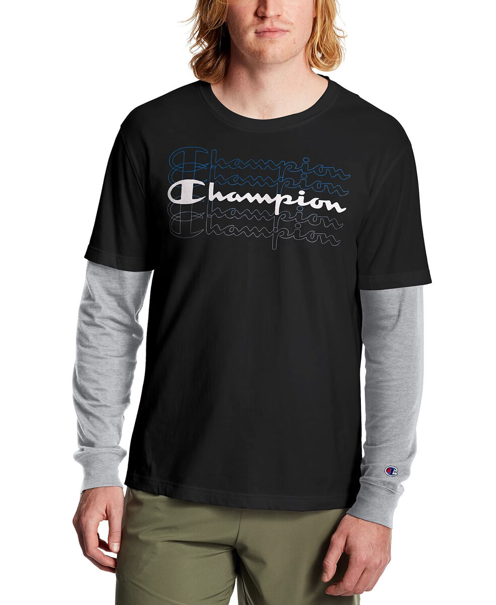 Champion Men's Layered-Look Long-Sleeve T-Shirt M, XL, 2XL