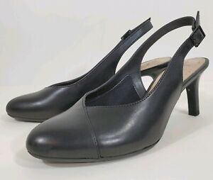 clarks black slingback shoes