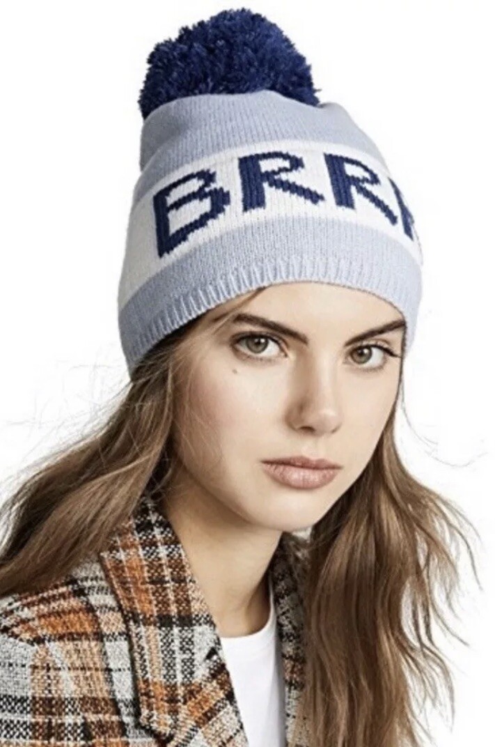 NWT Kate Spade Blue .,. Brrr PomPom hat Kate Spade NY BRRR Stormy Sky Blue Beanie With Pom Pom NEW  main image 2
