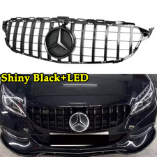 New For Mercedes Benz W205 C250 C300 C43 Front Bumper Grill Grille Wled Emblem