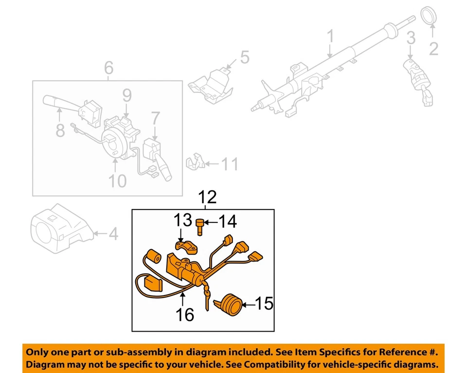 Interruptor de encendido usado se adapta a: Subaru Forester 2005 exc. STi MT Grado C Foto 2 de 4