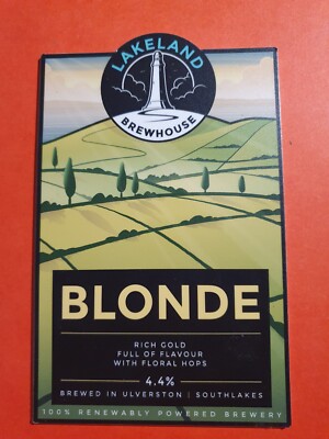 LAKELAND BRAUHAUS Brauerei BLONDE Ale Bier Pumpe Clip Abzeichen GESCHLOSSEN Lake District