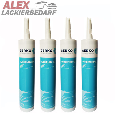 4x GERKO MS Scheibenkleber 290ml schwarz Windschutzscheibe Autokleber Klebesatz