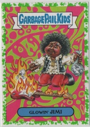 Topps Garbage Pail Kids Battle Of The Bands Glowin' Jimi Classic Rock 9a vert  - Photo 1/2