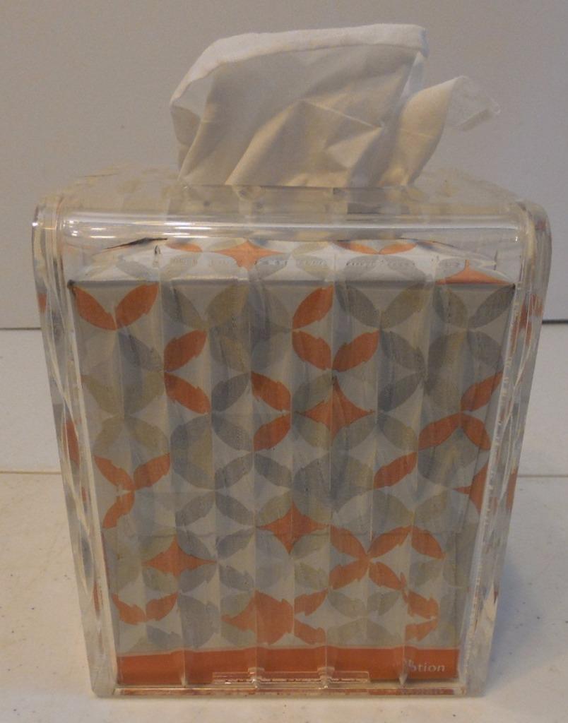CLEAR ACRYLIC PLASTIC KLEENEX TISSUE DECORATIVE BOX COVER DIAMOND CUT DESIGN eBay