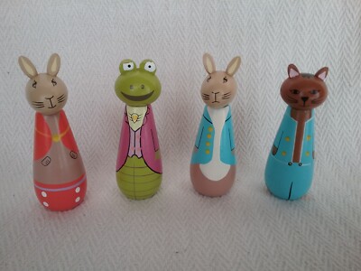 x Beatrix Potter Peter Rabbit Wooden Toy figures Orange Tree Toys  UK
