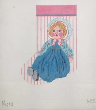 Kris needlepoint handpainted 685 Mini Stocking Victorian Prairie Doll Christmas