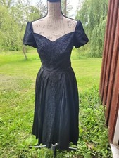 Vintage Black Beaded Evening Gown Small In Size