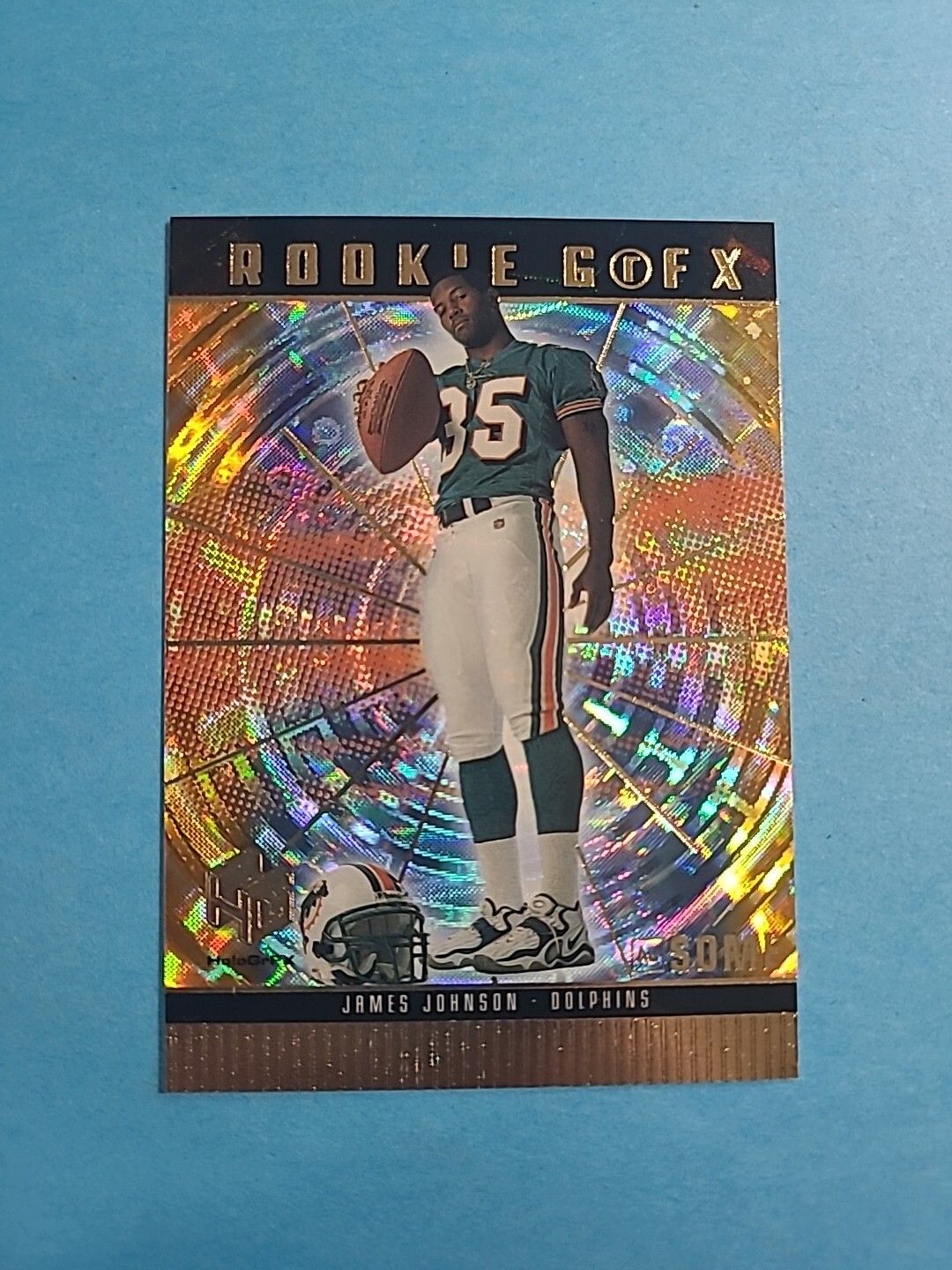 JAMES JOHNSON 1999 UPPER DECK HOLOGRFX AUSOME ROOKIE FOOTBALL CARD # 73 I0788