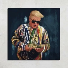 Big President Trump Fancy Entrepreneur Rich Man Art Money ( Poster, No Frame )