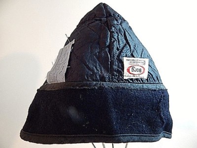 Vintage 1960s Borg Black Fake Fur Felt Ear Flaps Hat Cossack  display picture 1