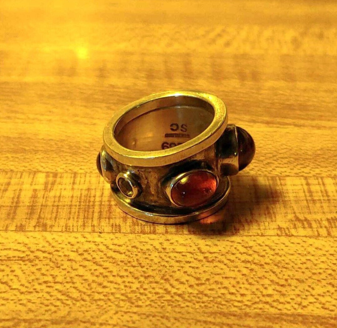 Unique Sterling Silver Ring set with Amethyst, Am… - image 4