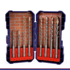8PCS SDS Plus Rotary Hammer Drill Bit Set Carbide Tip Masonry Concrete Drill Bit