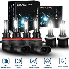 For GMC Yukon XL 1500 2500 2000-2006 LED Headlight High/Low Fog Light Bulbs KIT