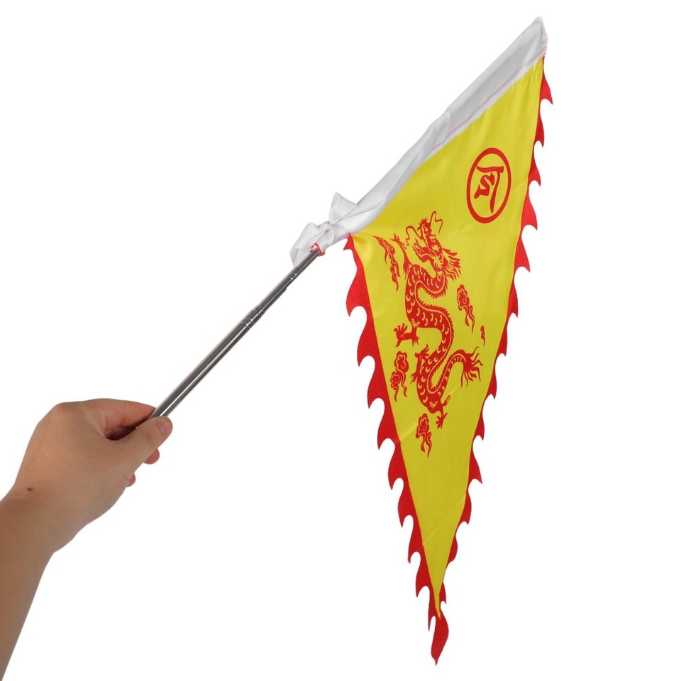 Chinese Traditional Dragon Flag, Triangle Festival Banner with Rod ...