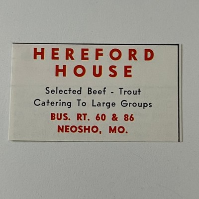 Hereford House Neosho MO 1969 Ozark Playground AR MO Ad SAH3-36