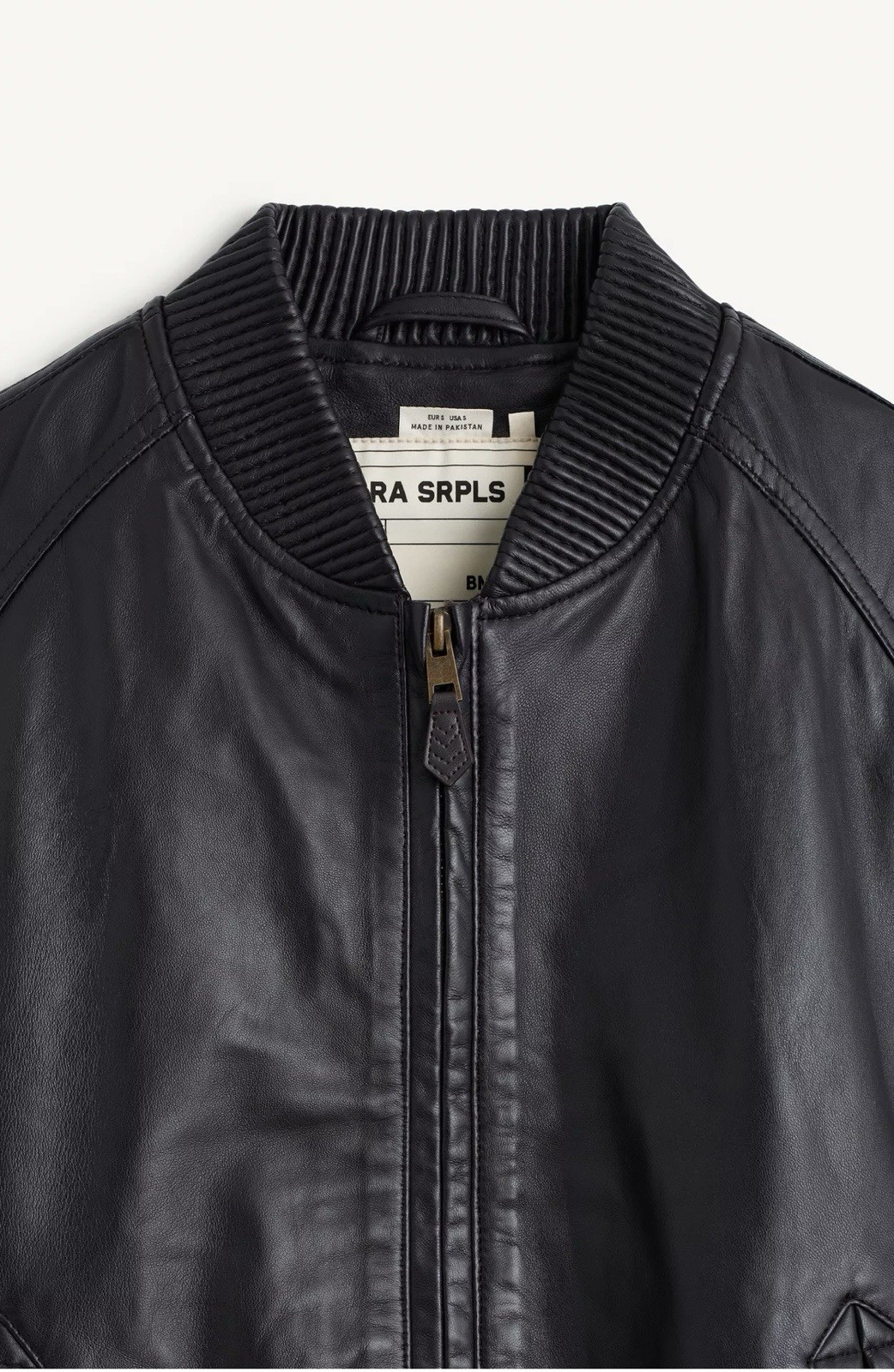 Zara SRPLS Leather Bomber Jacket(MEDIUM) image 6