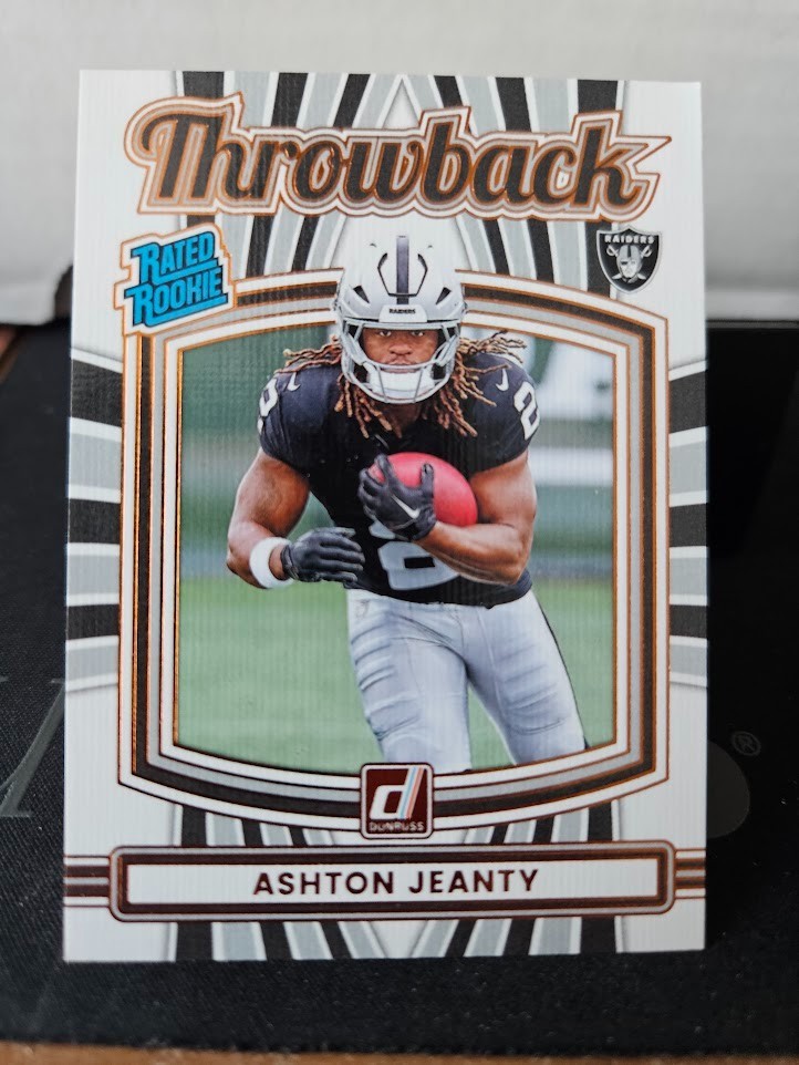 2025 Donruss #6 Ashton Jeanty Rated Rookies Throwback Raiders