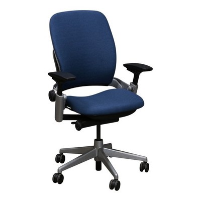 Steelcase Leap V2 Office Chair Blue w/Platinum Frame Fully Adjustable Ergonomic