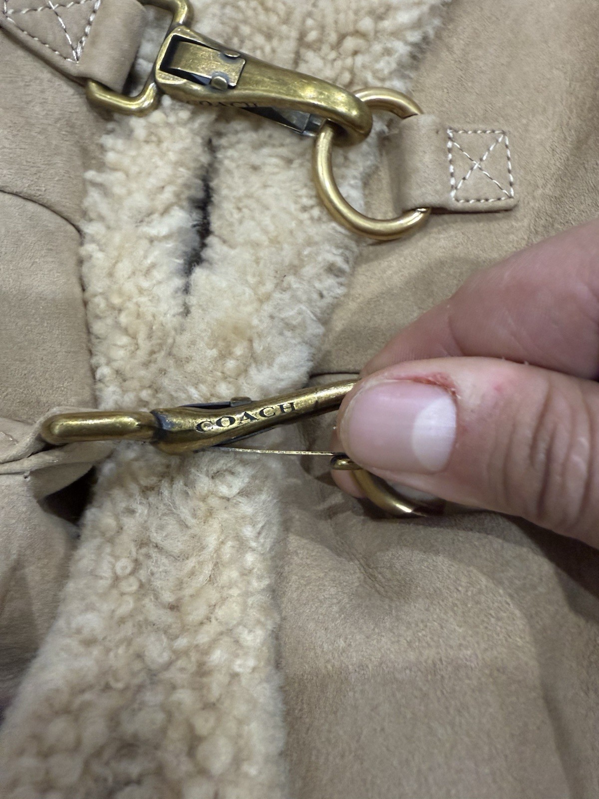 Coach Shearling Leather Jacket M - image 5