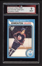 1979-80 OPC #18 WAYNE GRETZKY ROOKIE CARD KSA 9 MINT. rookie card picture