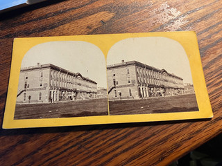 1800s Stereoview Photo Caldwell Block Stores Omaha Nebraska Jackson Bros #2