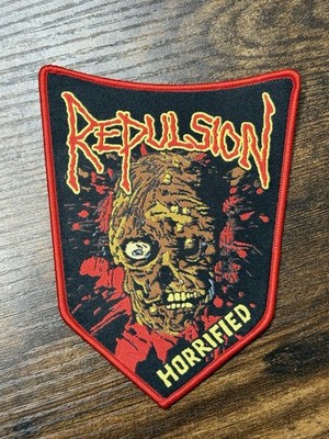 Repulsion Horrified Shield Shape Woven Patch Brand New