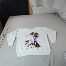 Vintage Myrtle Beach Sweatshirt Mens XL White Palm Graphic Crewneck USA 80s