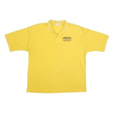 CRYSTAL SPRINGS Polo Homme Jaune Manches Courtes Uni XL Casual Été