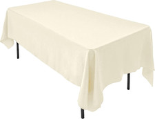 60 x 126-Inch Rectangular Polyester Tablecloth - Made in USA - Wrinkle-Resistant