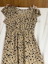 No Brand Dress Women Medium Tan And Black Print Long Dress