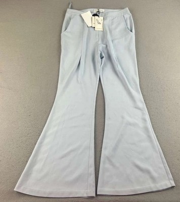 Vivienne Hu Pants Womens 6 Blue Flared Leg Pleated Front NWT