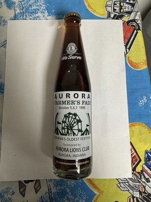 Coca Cola Bottle Aurora Farmers Fair 1995 Green Logo @ Signs, ACL, 10oz Tall