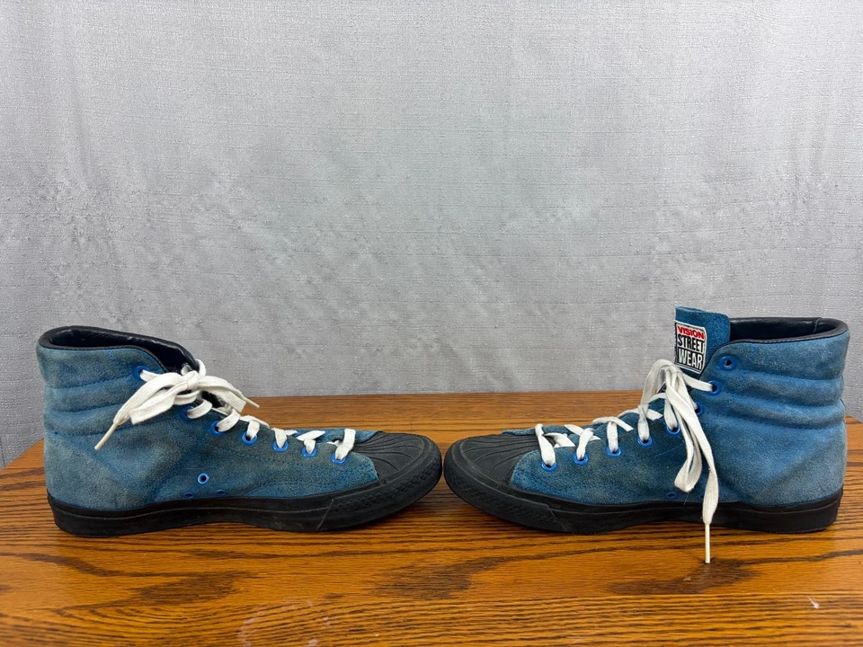 Vintage Vision Street Wear Men's Suede Hi Top Retro BLUE Skate Shoe Size US 9 - Image 4 of 4