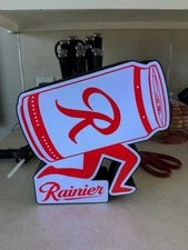 Rainier Beer Running Man LED Light Up Sign Bar Man Cave