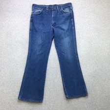 Vintage Wrangler 935DEN Jeans Mens 36x30 Blue Boot Cut Workwear USA Made Classic